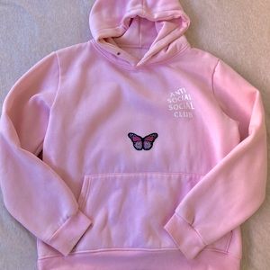 SOLD Pink Butterfly Anti Social Social Club Hoodie